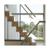 Système de balustrade en verre moderne sur mesure avec support en acier inoxydable pour balcon, escalier et terrasse extérieure