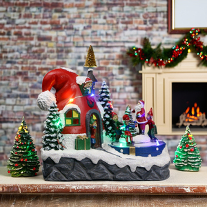 Nuevo Molde Creativo de Resina de Papá Noel con Escena Navideña LED, Artesanías de Resina de Alta Calidad, Pueblo Navideño Hecho a Mano - Product Image 1