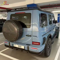 Diffuseur arrière en carbone sec style Topcar pour Mercedes Benz G Wagon W465 G500 AMG G63 G500 G580 2025 Lèvre de pare-chocs arrière 2026