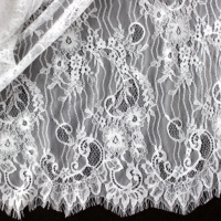 Zèle nouveau tissu de dentelle de cils en Nylon dentelle de Chantilly dentelle française pour tissu de robe de mode