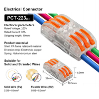 Connecteurs compacts conducteurs Connecteurs électriques à écrou de fil à levier avec base fixe pour épissures en ligne à 3 circuits 28-12 AWG