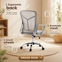 Meilleure vente chaise de bureau de direction chaise de bureau ergonomique pivotante simple avec dossier en maille hauteur réglable chaise bon marché avec élévateur à gaz