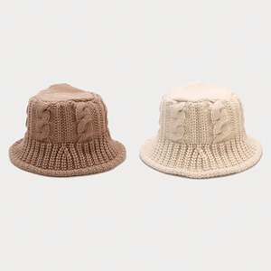 Chapeau Bob Femme Tendance Automne Hiver en Tricot Jacquard Tressé Fait Main en Fil Épais - Product Image 2