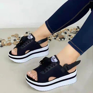 In Stock Plus Size Sandals Comfort Walking Summer Women's <b>Shoes</b> Thick Bottom <b>Increasing</b> <b>Height</b> Wedge Heels Platform Sandals - Product Image 4