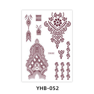 الجملة 148*210 مللي متر الأحمر الأبيض الأسود الملونة رائع المرأة الحناء الدانتيل الأيدي تاتو حنة ملصقات لفتاة - Product Image 5