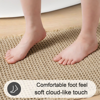 Tapis de salle de bain FIGOO en polyester écologique et durable, motif gaufré moderne, faible MOQ, super absorbant, séchage rapide, entretien facile