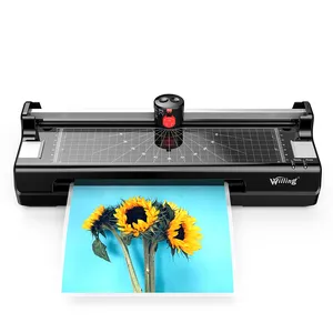 Değer otomatik küçük elektrikli coldroll laminasyon 230MM plastik laminatormachine laminasyon makinesi a4size plastificadora fiyatları