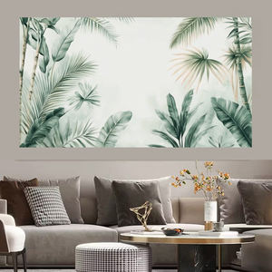 Impresión en Lienzo de Arte Mural de Plantas Tropicales Grandes Personalizable, Pintura de Paisaje para Decoración de Sala de Estar, Decoración de Pared Botánica Verde - Product Image 2