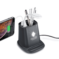Articles les plus vendus en ligne Chargeur sans fil 3 en 1 avec logo LED Porte-stylo Charge rapide Chargeur sans fil portable Support