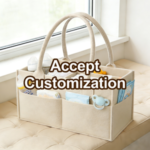 Panier de rangement élégant en feutre réutilisable et portable de grande capacité pour couches de bébé et essentiels pour nouveau-nés - Vente chaude - Product Image 2