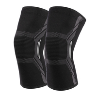 Genouillère de sport en nylon tricoté pour le basketball, la course à pied, avec sangle rotulienne, protection du ménisque, soin des articulations pour hommes et femmes, cyclisme