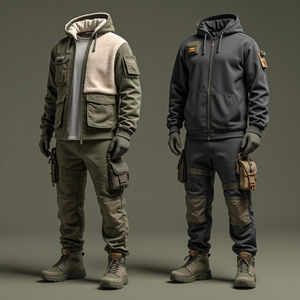 Vente en gros de survêtements unisexes en polyester/coton deux pièces pour hommes et femmes vêtements d'automne - Product Image 4