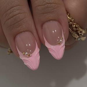 <span class=keywords><strong>Linda</strong></span> superventas Rosa francés tallado tridimensional con armadura 3D flor oro cuenta almendra nail art nail Placa de uñas - Product Image 3