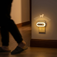 Veilleuse LED LOHAS moderne avec détecteur de mouvement, prise US/EU/UK, lumière ambrée, 3 niveaux de luminosité réglables, pour couloir et chambre
