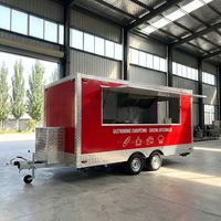 Remorque de restauration entièrement équipée pour la vente de glaces et de snacks, en acier inoxydable personnalisé, résistante à la rouille, pour usage extérieur, remorque à hot-dogs
