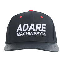 Casquette de baseball noire premium à visière plate, broderie 3D, tissu satiné personnalisé, unisexe, réglable, style sport, snapback, rouge