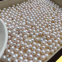 Perles de culture d'eau douce naturelles de 6-7 mm, prix de gros d'usine, perles rondes blanches parfaites pour la fabrication de bijoux