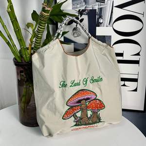 Sac fourre-tout en nylon personnalisé avec broderie japonaise, logo imprimé, écologique, pour courses, plage, shopping, sac à main - Product Image 4