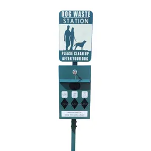 Customizable Metal Dog Waste Station Pet Waste Eliminator Station Metal Pet Waste Station with Trash Can