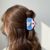 Pince à cheveux ZOYU personnalisée en acétate, motif ours et cœur, pince requin, pince à cheveux tridimensionnelle au design raffiné