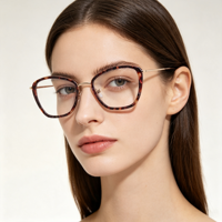 Gafas BONA de Alta Calidad Unisex con Montura Rectangular de Acetato y Metal, Gafas Ópticas Unisex con Diseño Nuevo
