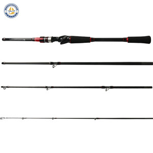 pesca OEM ODM 1.98m 2.1m 4 Section Sea fishing rod carbon fiber carp fishing rod spinning casting rod