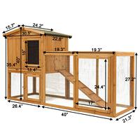 Poulailler en bois de grande taille pour l'extérieur, cage à lapins, cage à poules avec porte ventilée, plateau amovible et rampe, jardin, cour