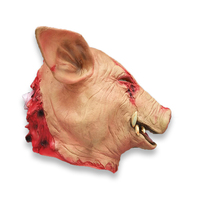 Masque intégral en latex de cochon d'horreur, accessoire animal effrayant et écologique pour costumes d'Halloween et de Noël