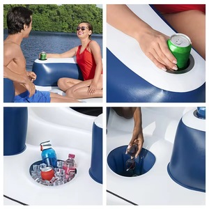 Isla Flotante Grande Múltiples Personas Duradera Sofá Piscina Barco Inflable resistente Lago Balsa Flotante Verano Lounge PVC - Product Image 5