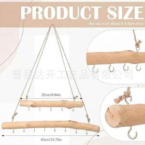 Wooden Branch <b>Wall</b> Hanger Jewelry Display Rack <b>Wall</b> Mounted Multipurpose Accessory <b>Storage</b> Rack For Living Room Decorative Hooks - Product Image 4