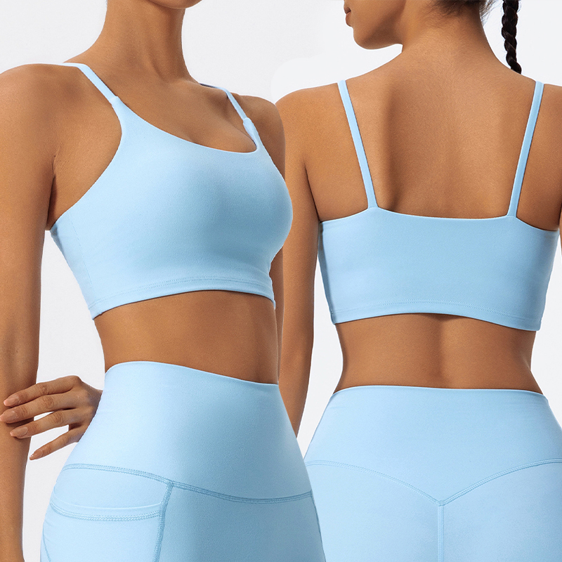 Wholesale Summer New Classic Round Neck Sleeveless Sports Wear Ribbed Active Tops Skin Friendly Custom Logo Yoga Bra for Women