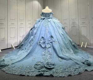 Vestidos de Quinceañera Mumuleo Sweet 16 con Hombros Descubiertos, Vestidos de 15 Años con Cuentas y Borlas, Estilo Fiesta, Largos hasta el Suelo, con Lazo de Encaje - Product Image 6