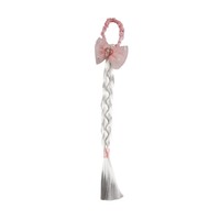 Extension de cheveux Princesse Elsa La Reine des Neiges, pince à cheveux nœud rose et attache de queue de cheval tressée, accessoires de déguisement pour filles
