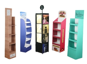Bán buôn tùy chỉnh mẫu các tông sóng hiển thị sàn đứng <span class=keywords><strong>Pop</strong></span> Up kraft giấy Rack hiển thị - Product Image 2