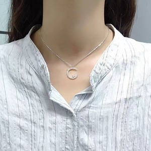 Collar con Colgante de Luna con Circonitas Incrustadas Brillantes, Elegante y Delicado, para Mujer, Ideal para Bodas y Banquetes - Product Image 5