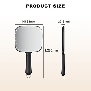 Thay Đổi Độ Sáng Biểu Tượng Vuông Tùy Chỉnh Số Lượng Lớn Make Up Xách Tay Nhẹ Du Lịch Trang Điểm Gương Với LED Ánh Sáng Cầm Tay Cầm Tay Gương - Product Image 6