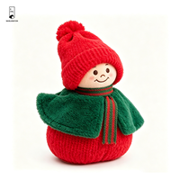 Weihnachtswichtel-Plüschpuppen aus Polyester im Paar mit Strickmütze, Pompon-Umhang, Schal, besticktem Gesicht und 3D-Form – Festtagsdeko