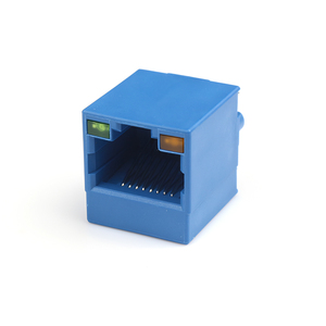 Haxn của nhà sản xuất 524L 8P8C 1x1 W/O lá chắn PBT màu xanh 2144c W/LED vòng Pin <span class=keywords><strong>RJ45</strong></span> Ethernet kết nối để bán - Product Image 1