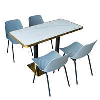 Ensemble table à manger et chaises modernes de luxe en métal pour la maison et le salon pour l'école, l'hôtel et l'hôpital à vendre