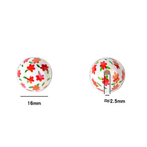 Perles en acrylique de 16 mm, motif floral léger et frais, couleurs mélangées, pour la confection de stylos et accessoires DIY - Product Image 2