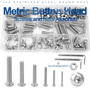 Kit de vis pour meubles en acier inoxydable, vis à tête hexagonale, vis métriques M2 M3 M4 M5 M6, boulons, écrous, norme DIN A2-70 - Product Image 2