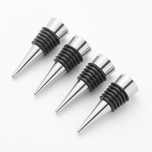 Aluminum Alloy Wine <b>Stopper</b> Metal With Rubber Seal For Bottle Preservation Simple Style Silver Color - Product Image 1