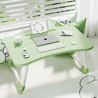 Bureau portable pliable pour ordinateur portable avec emplacement pour tablette et bord avant incurvé pour lit, canapé, maison, étude, lecture et usage quotidien