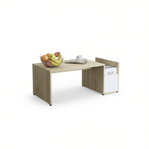 Tavolino da caffè in legno ingegnerizzato bianco e rovere Sonoma 35,4x17,7x13,8 Mobili moderni e minimalisti per soggiorno - Product Image 1