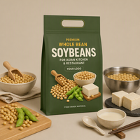 Sacs en soja personnalisés imprimés, qualité alimentaire, refermables, pour l'emballage des fèves entières, pour la cuisine asiatique, les restaurants, vente en gros