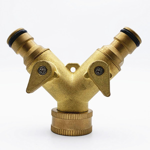 Divisor de agua tipo Y de latón, conectores de 1/2 pulgada para riego de jardín, adaptador de manguera duradero - Product Image 2