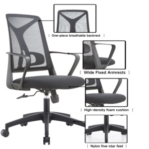 <span class=keywords><strong>Silla</strong></span> de Oficina Ergonómica Moderna de Tela con Soporte Lumbar Ajustable en Altura <span class=keywords><strong>para</strong></span> Trabajos Prolongados, Uso en el Hogar, <span class=keywords><strong>la</strong></span> <span class=keywords><strong>Mejor</strong></span> <span class=keywords><strong>Silla</strong></span> <span class=keywords><strong>para</strong></span> Sala de Conferencias - Product Image 4