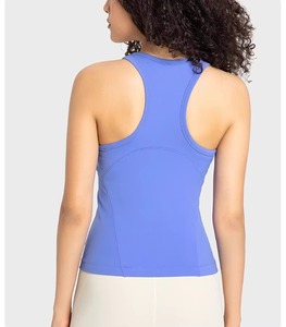 Nuevo Sujetador Deportivo para Mujer, Cuello Redondo, Anti-Brillo, con Relleno en el Pecho, Alta Elasticidad, Espalda en <span class=keywords><strong>U</strong></span>, Talla Única, Satinado, para Deportes, Running, Yoga - Product Image 4