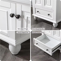 Meuble sous-vasque blanc 24 "sur pied Salle de bain moderne et élégante Vanité Salle de bain avec lavabo Classique Contemporain