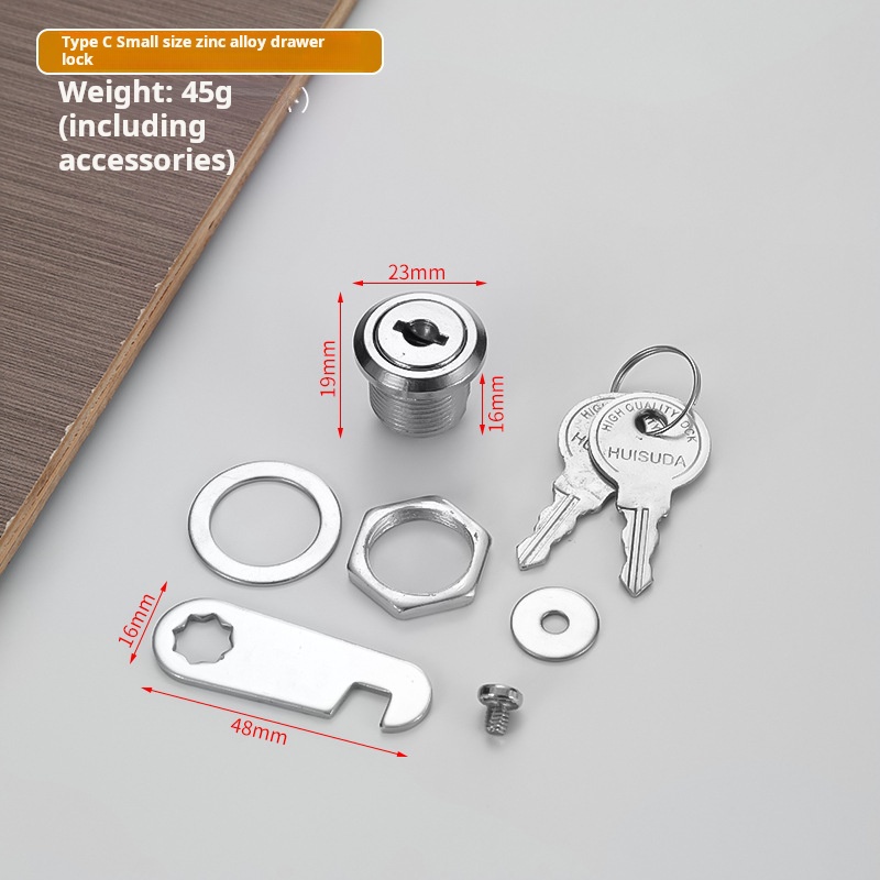 C-type zinc alloy - tongue lock - thread length 16mm